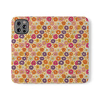 Retro Floral Flip Phone Case — Wallet Flip Case with Card Slots