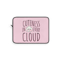 Cuteness In Every Cloud Pink Laptop Sleeve — Kawaii Cloud Laptop Case