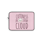 Cuteness In Every Cloud Pink Laptop Sleeve — Kawaii Cloud Laptop Case