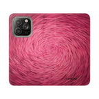 Pink Swirl Fur Flip Phone Case