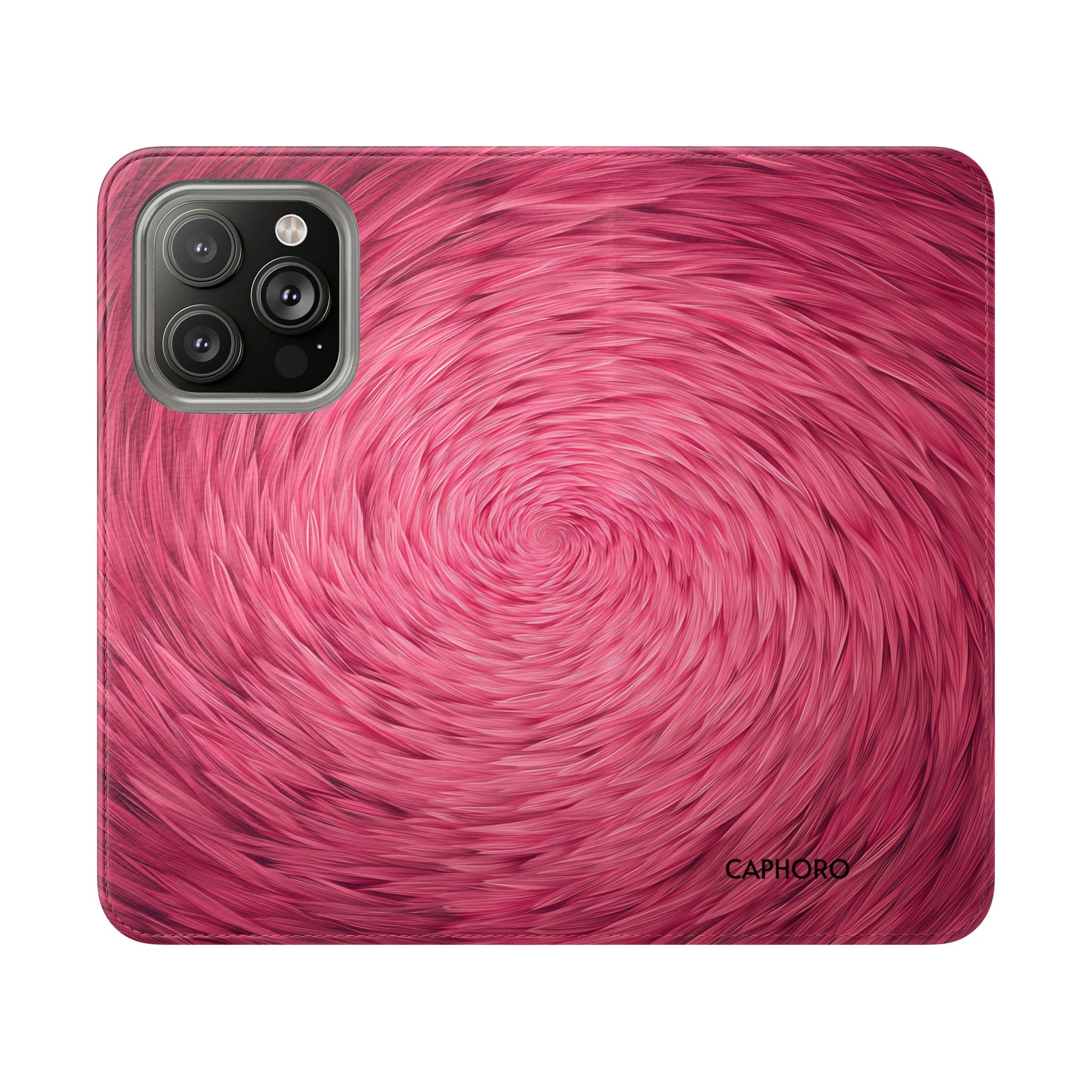 Pink Swirl Fur Flip Phone Case