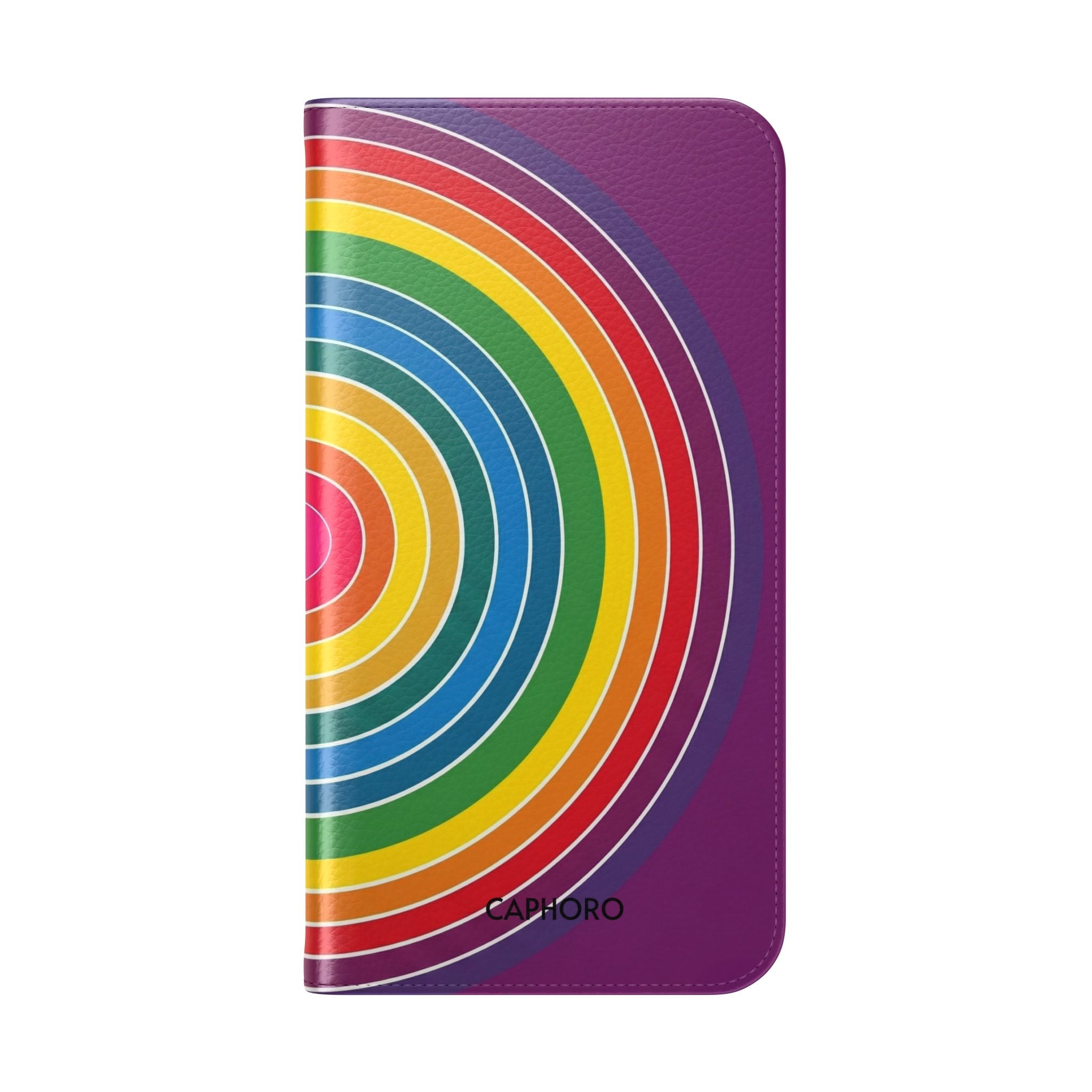 Flip Phone Case — Retro Rainbow Target Wallet Flip Case