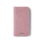 Pink Textured Leather Flip Phone Case – Card Slot Wallet Cover