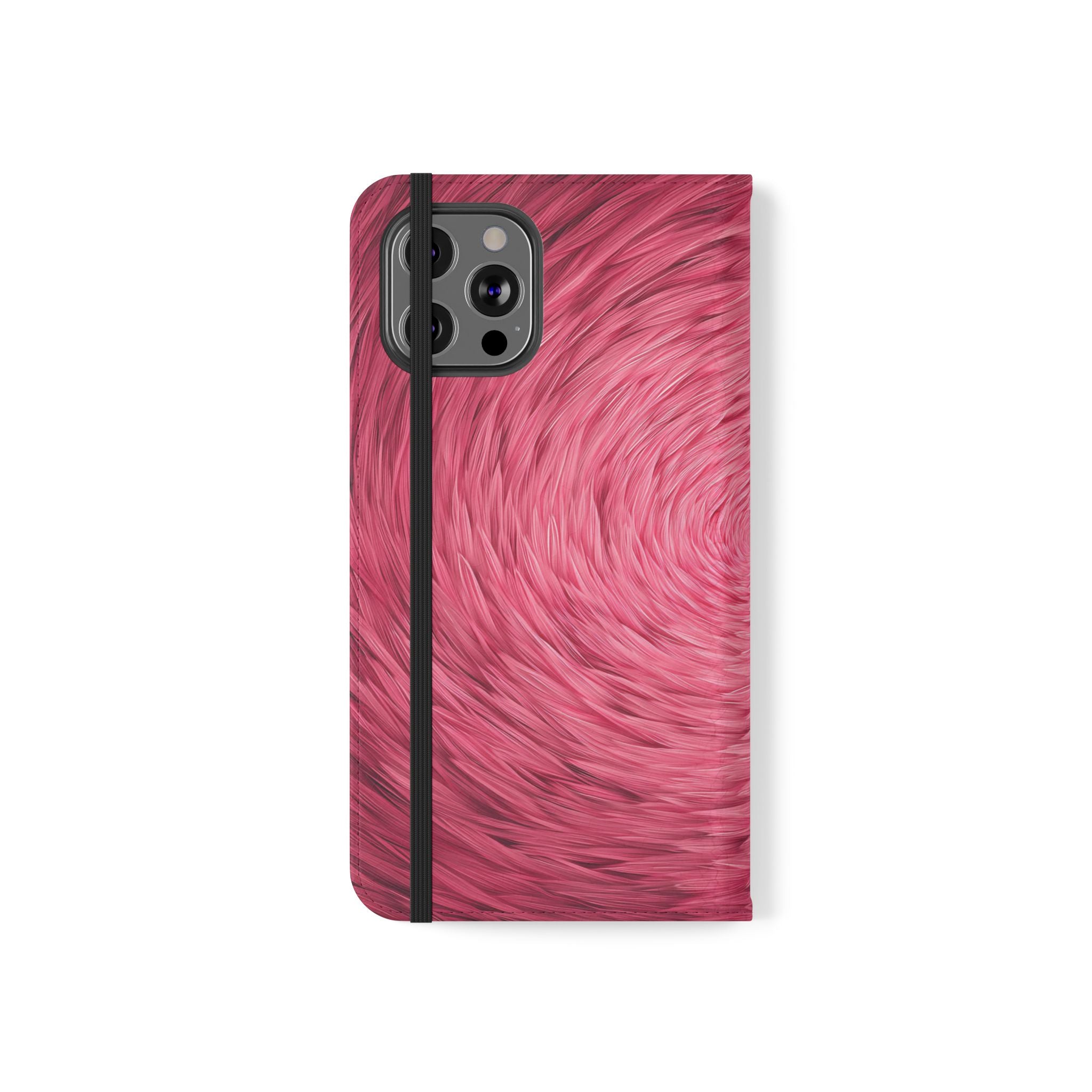 Pink Swirl Fur Flip Phone Case