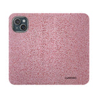 Pink Textured Leather Flip Phone Case – Card Slot Wallet Cover