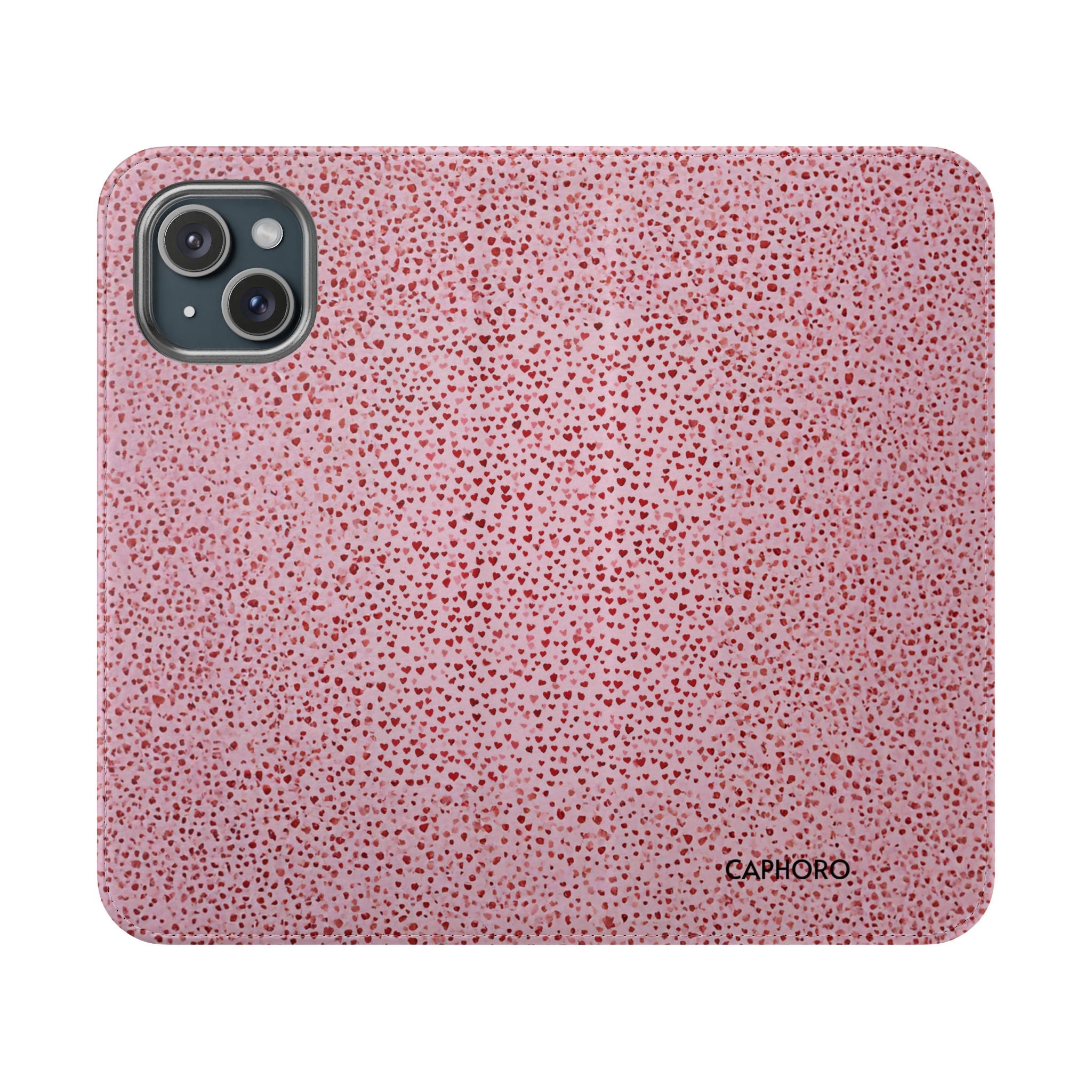 Pink Textured Leather Flip Phone Case – Card Slot Wallet Cover