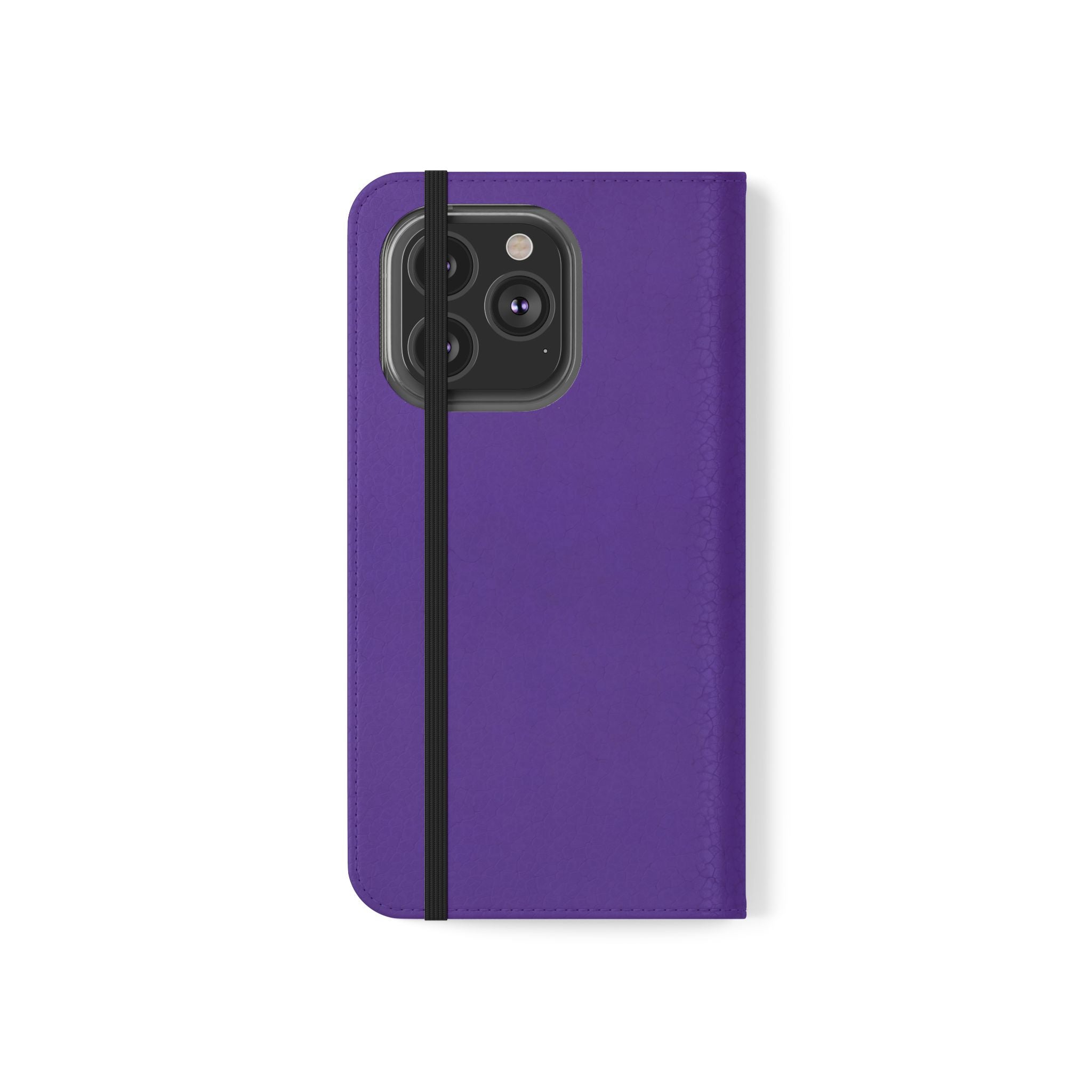 Purple Leather Flip Phone Case with Card Slots — Wallet Folio Case for iPhone