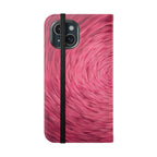 Pink Swirl Fur Flip Phone Case
