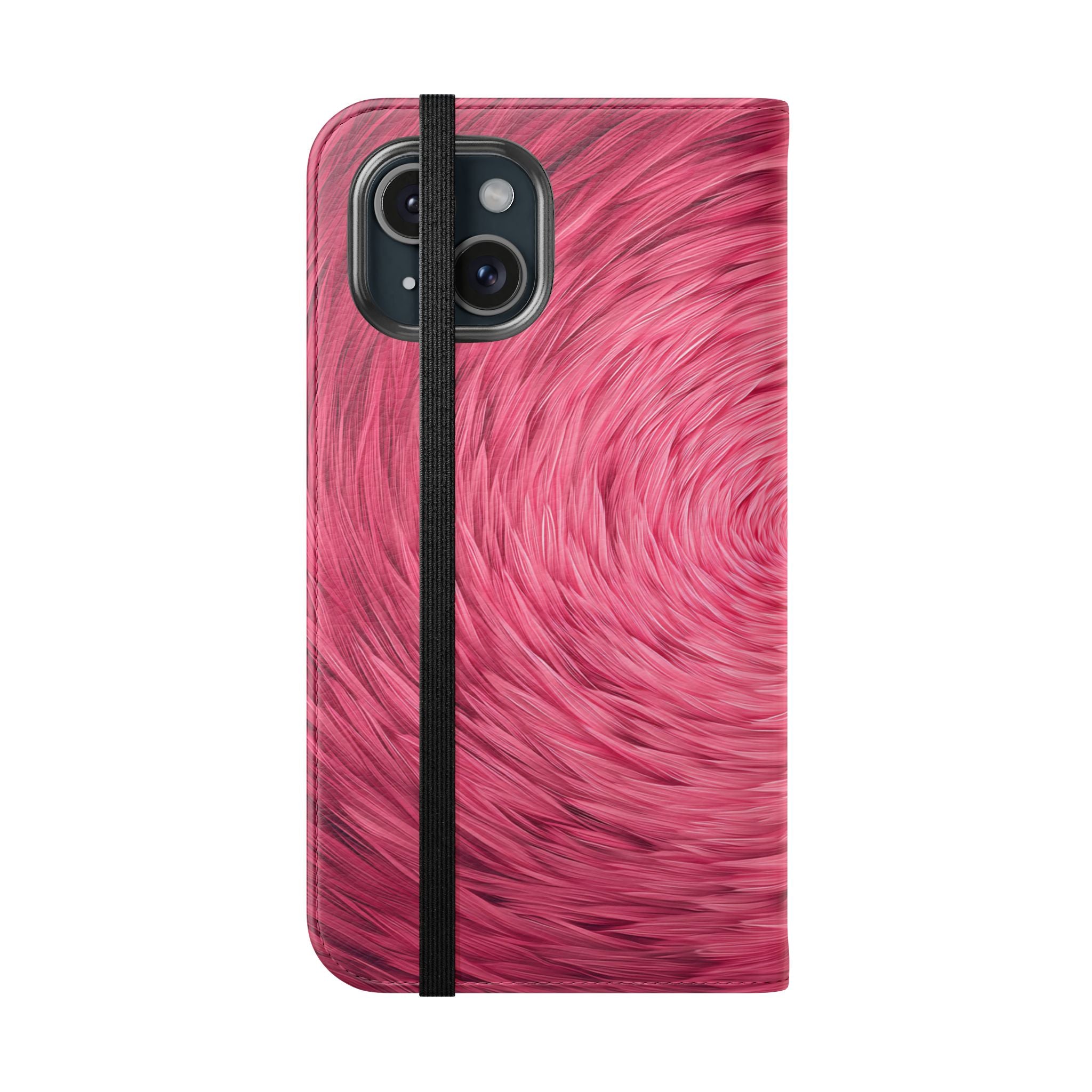 Pink Swirl Fur Flip Phone Case