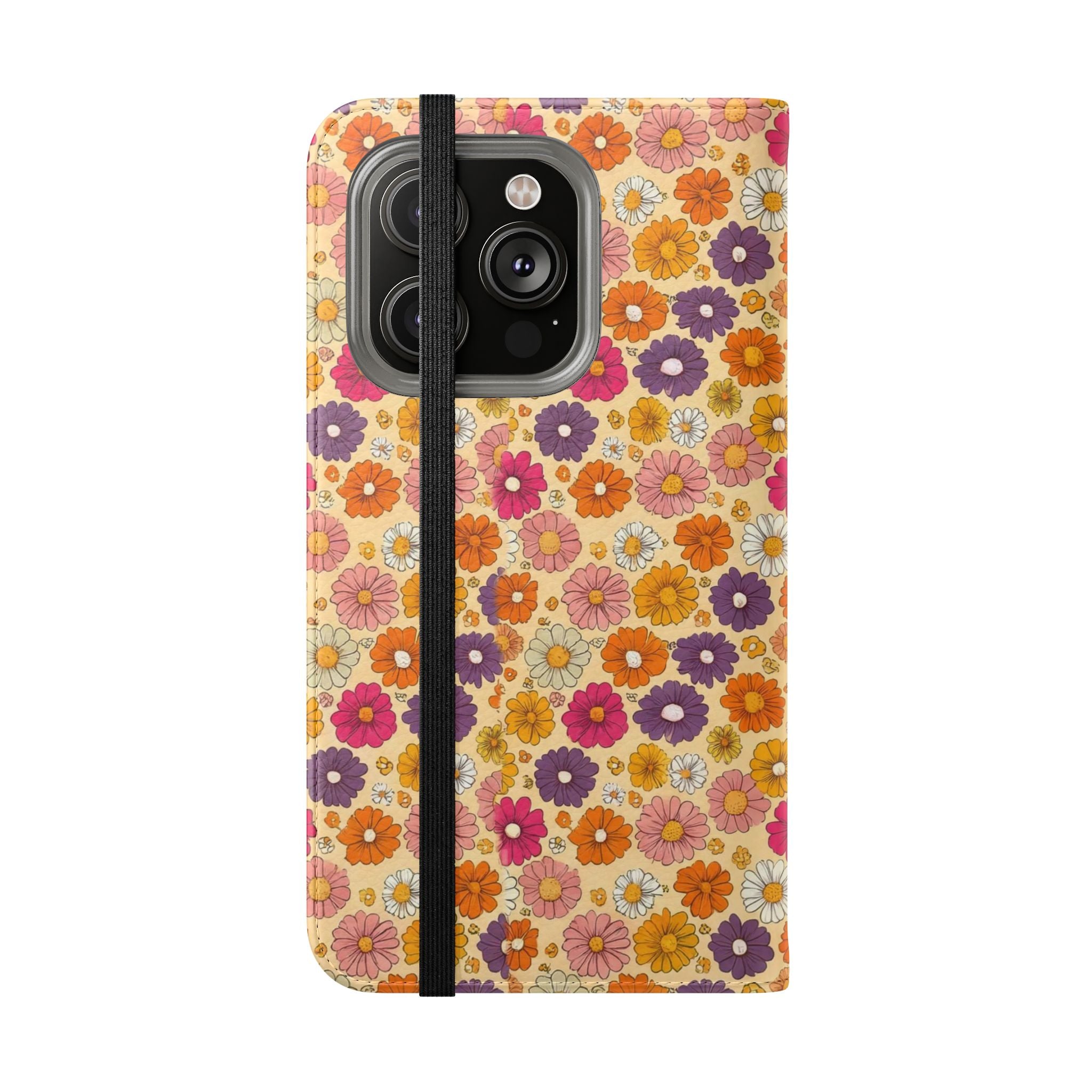 Retro Floral Flip Phone Case — Wallet Flip Case with Card Slots