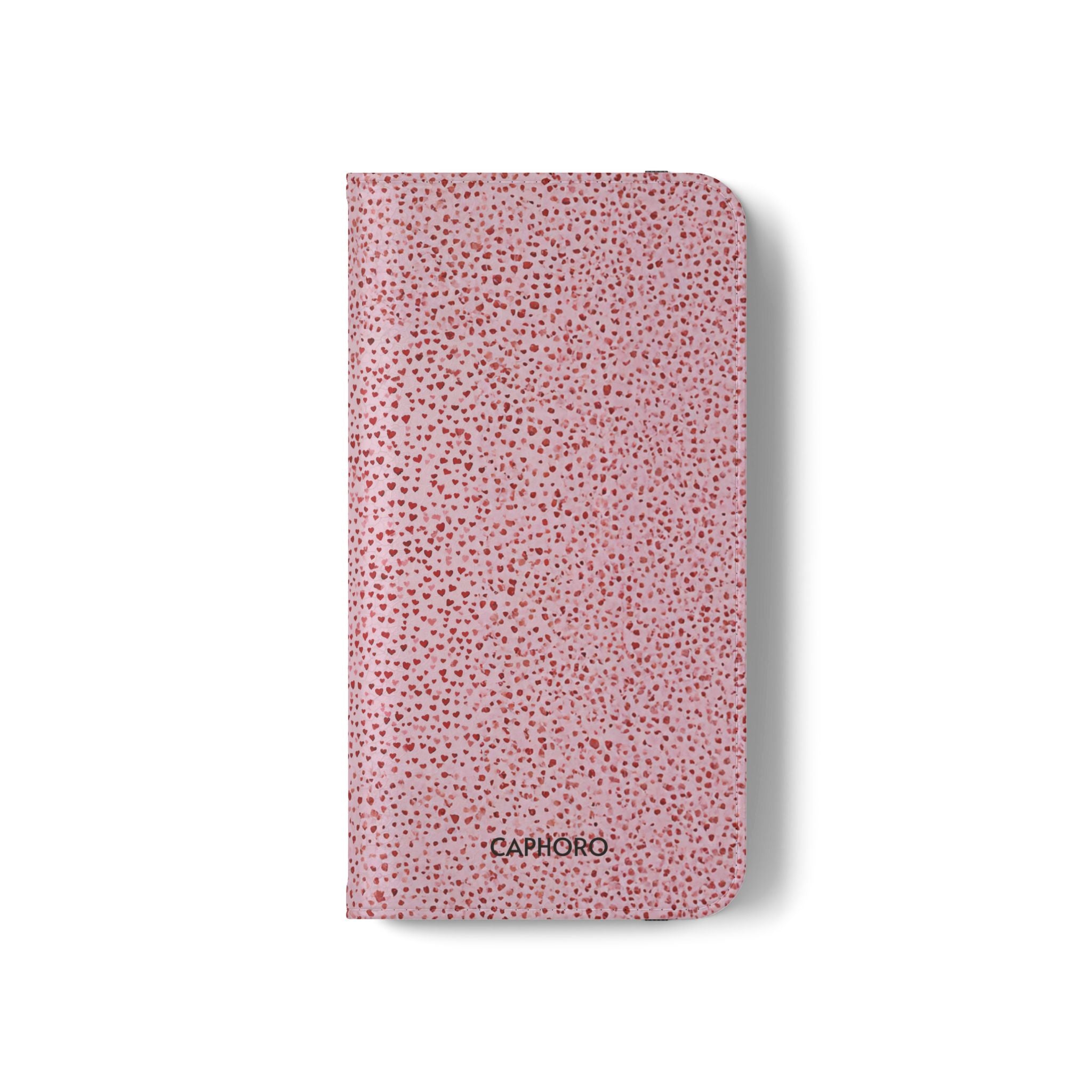 Pink Textured Leather Flip Phone Case – Card Slot Wallet Cover