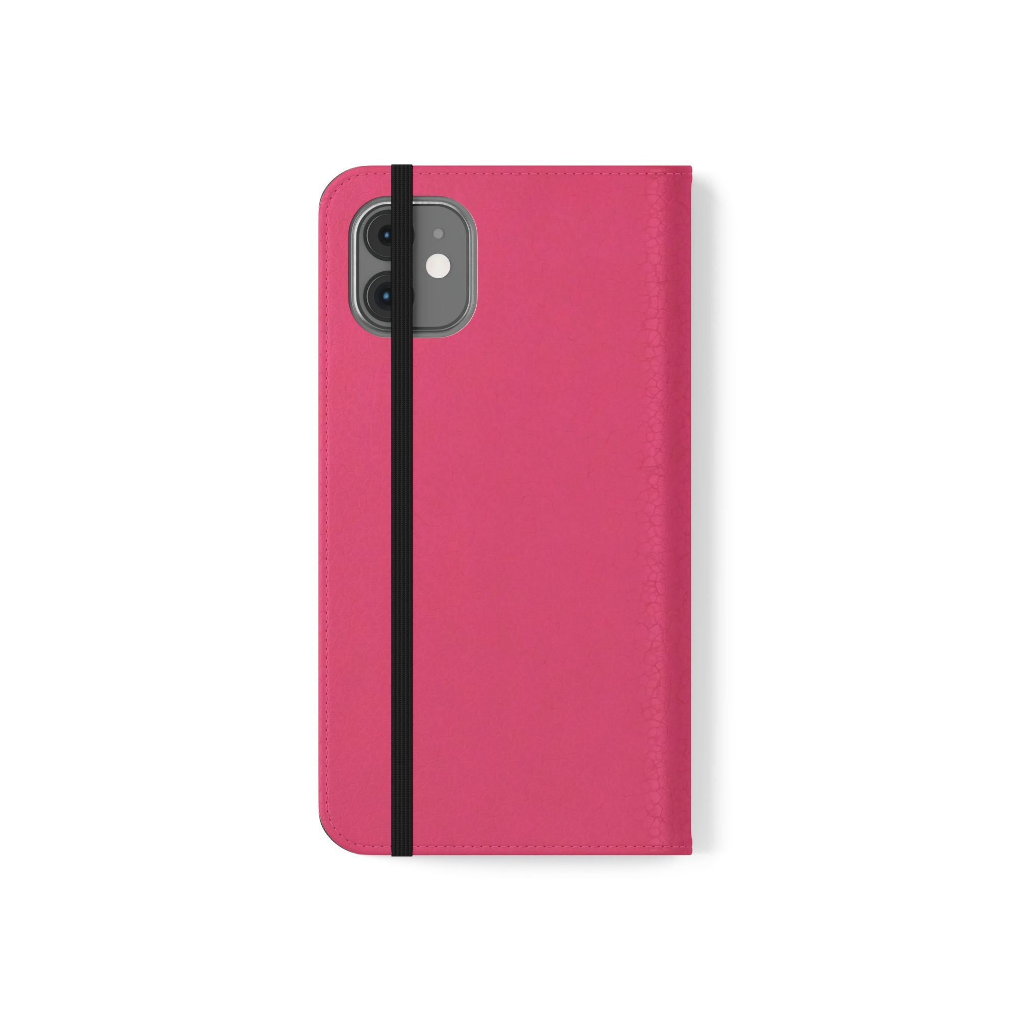 Pink Leather Flip Phone Case with Card Slots — Magnetic Wallet Cover