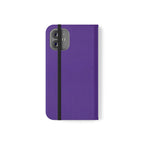 Purple Leather Flip Phone Case with Card Slots — Wallet Folio Case for iPhone