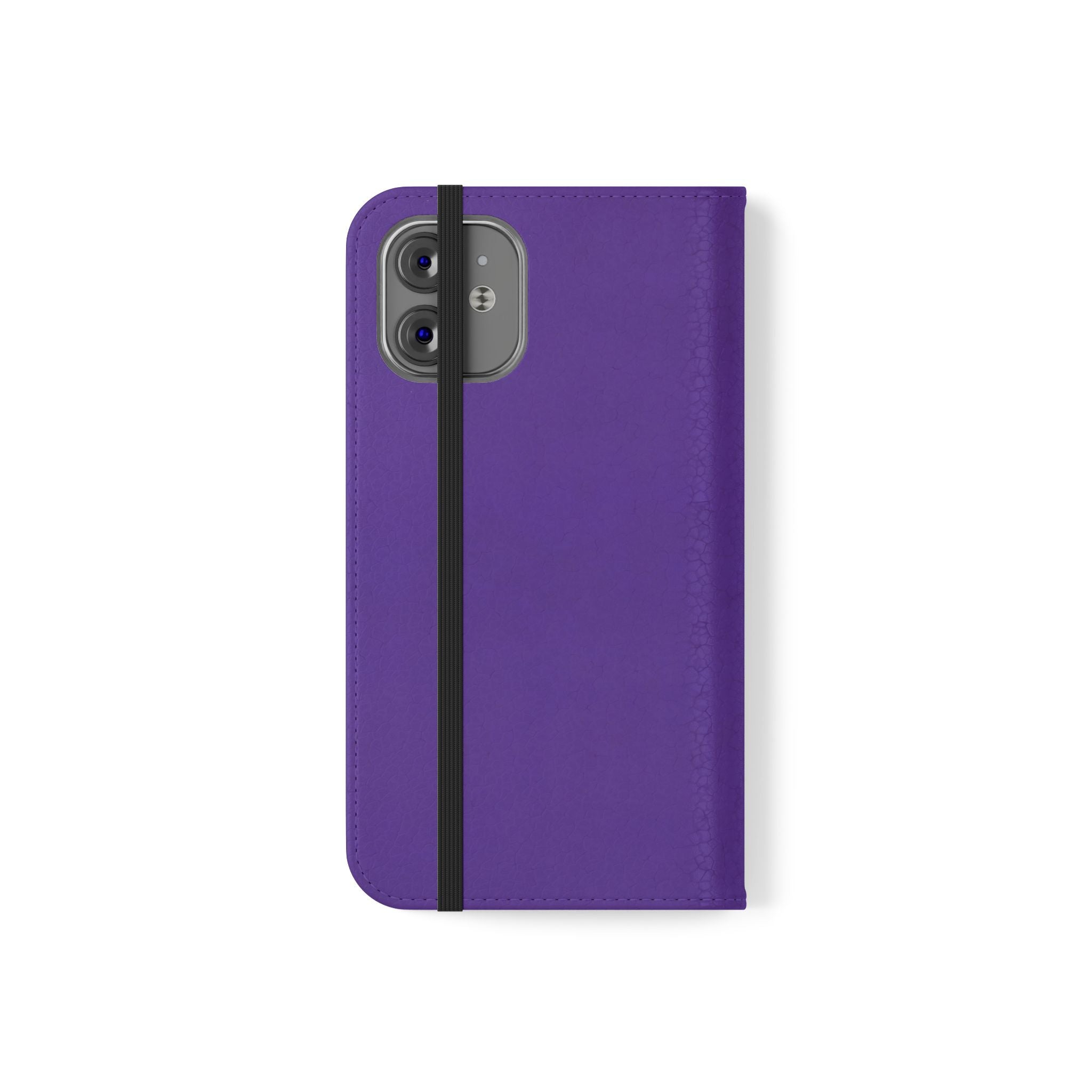 Purple Leather Flip Phone Case with Card Slots — Wallet Folio Case for iPhone