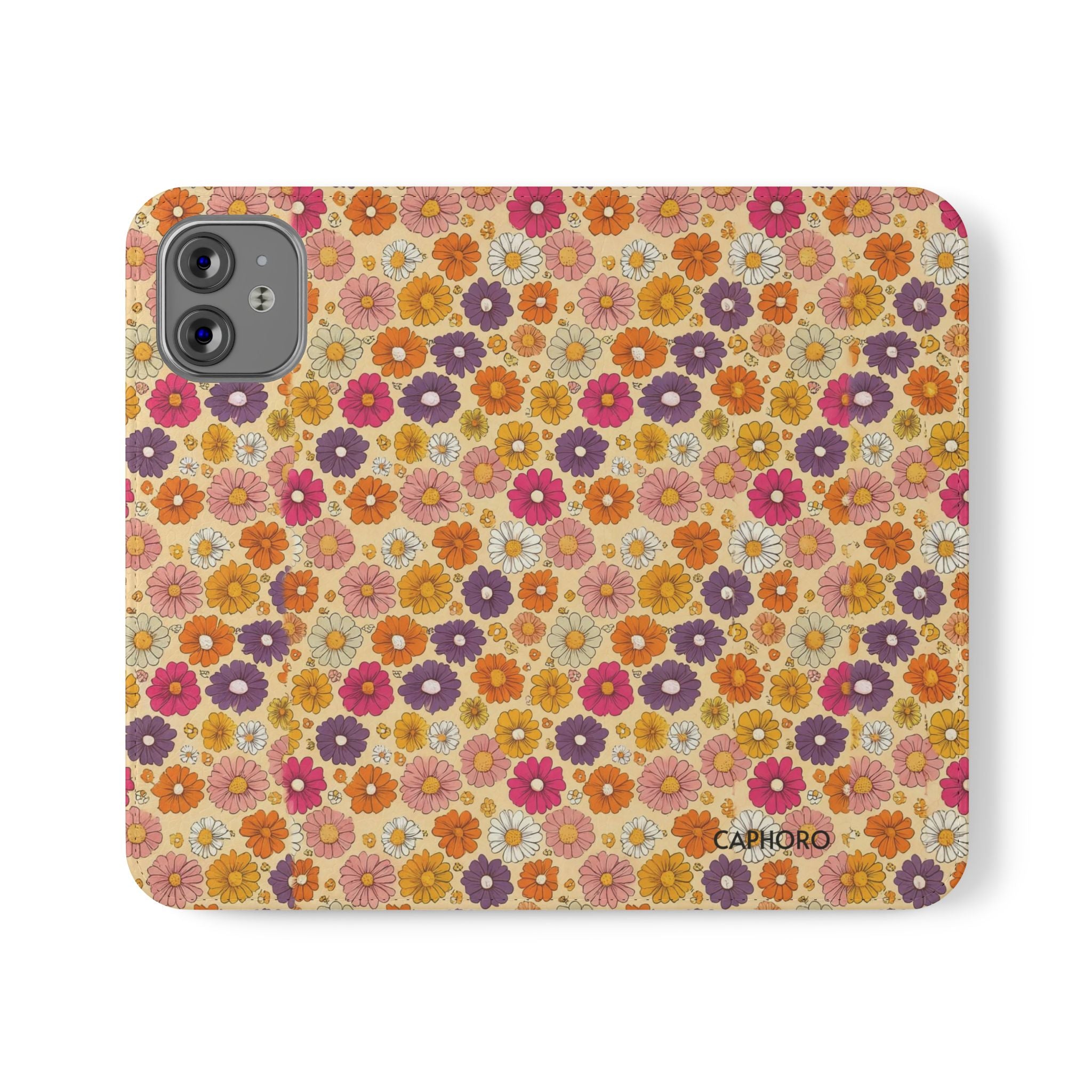 Retro Floral Flip Phone Case — Wallet Flip Case with Card Slots