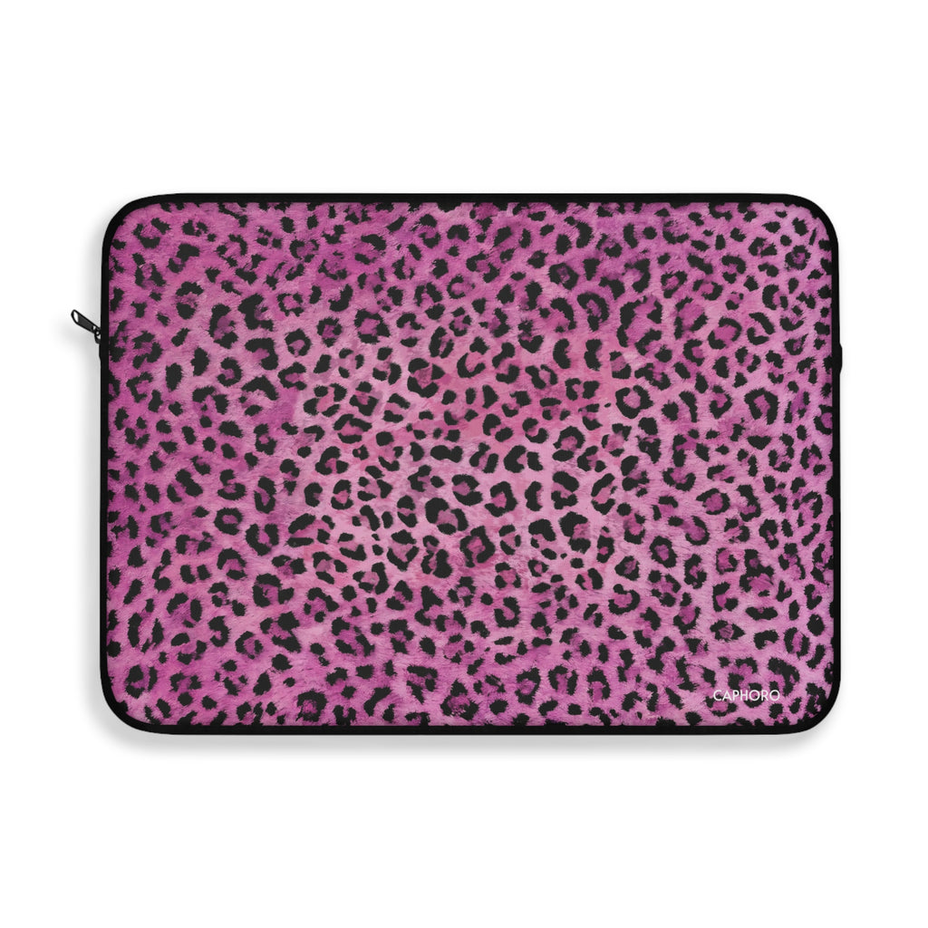 Pink Leopard Laptop Sleeve — Protective Animal Print Case for 13"-15" Laptops