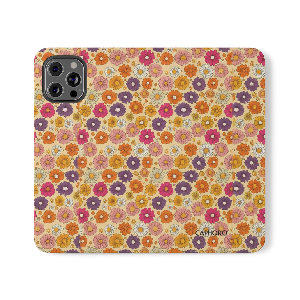 Retro Floral Flip Phone Case — Wallet Flip Case with Card Slots