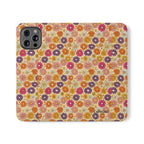 Retro Floral Flip Phone Case — Wallet Flip Case with Card Slots