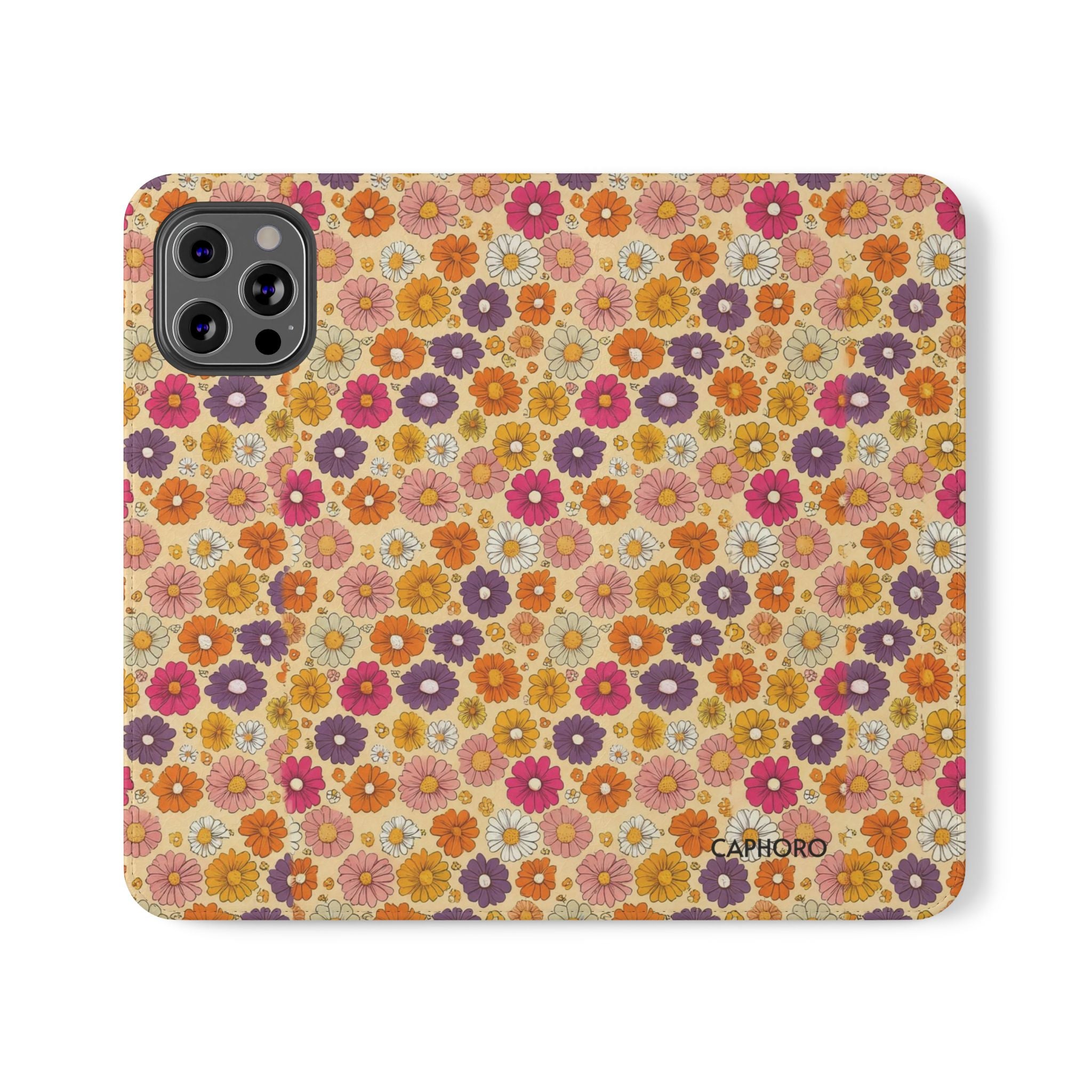 Retro Floral Flip Phone Case — Wallet Flip Case with Card Slots