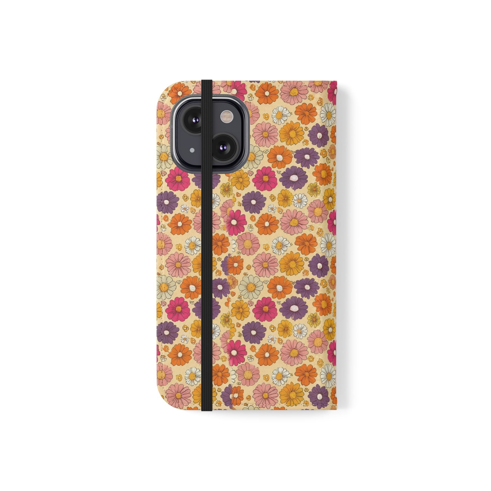 Retro Floral Flip Phone Case — Wallet Flip Case with Card Slots