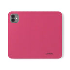 Pink Leather Flip Phone Case with Card Slots — Magnetic Wallet Cover