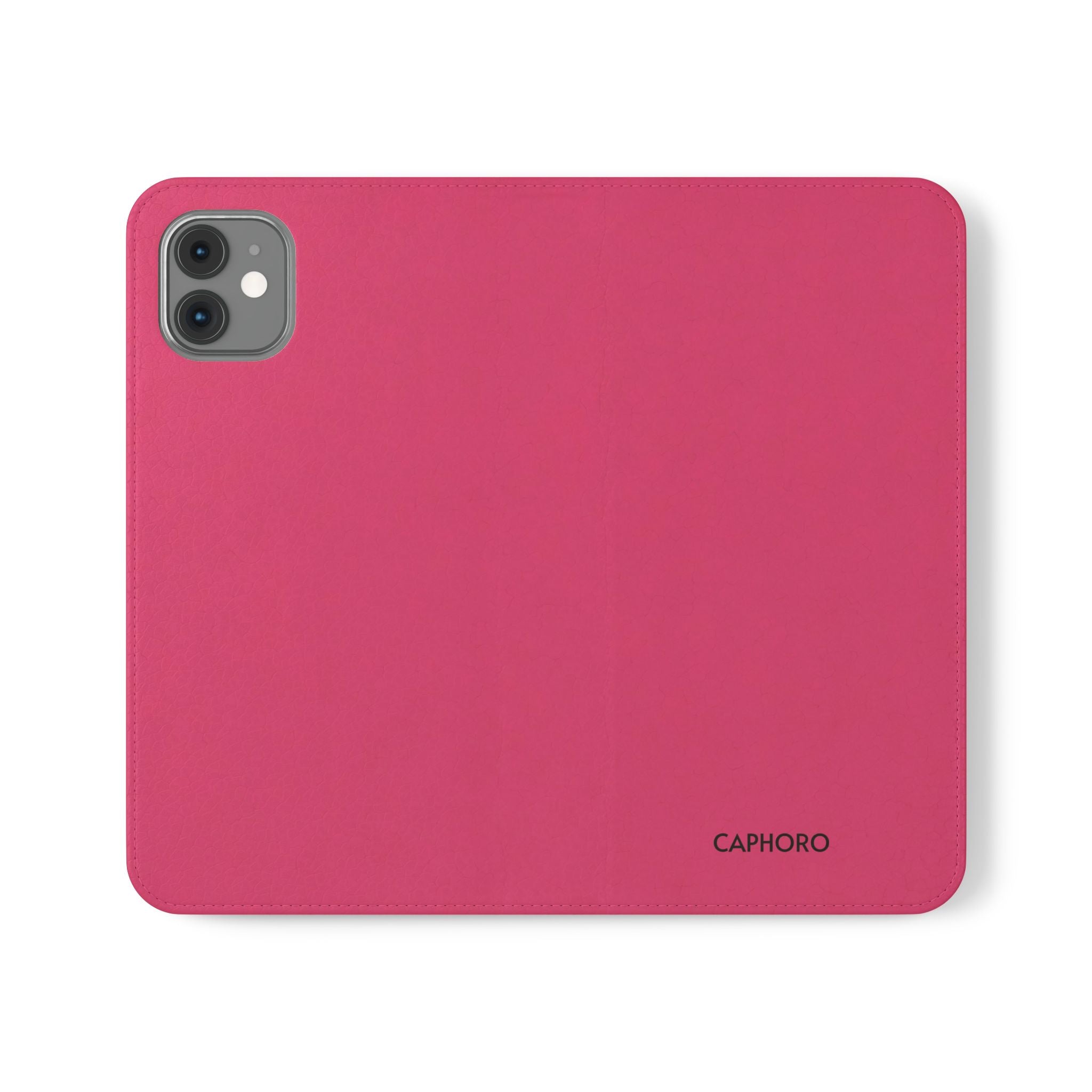 Pink Leather Flip Phone Case with Card Slots — Magnetic Wallet Cover