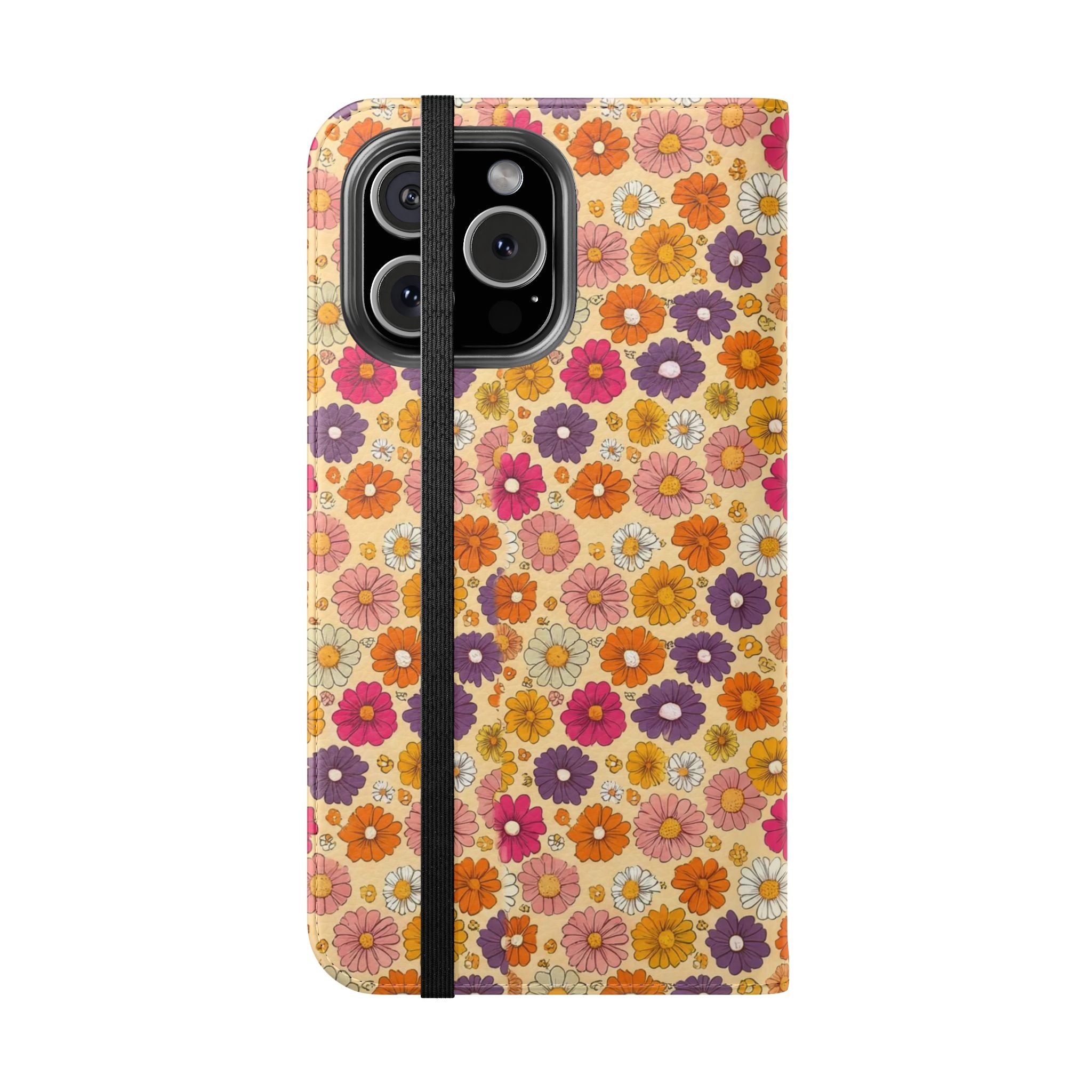 Retro Floral Flip Phone Case — Wallet Flip Case with Card Slots