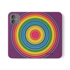 Flip Phone Case — Retro Rainbow Target Wallet Flip Case