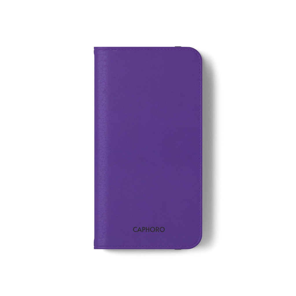 Purple Leather Flip Phone Case with Card Slots — Wallet Folio Case for iPhone