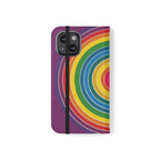 Flip Phone Case — Retro Rainbow Target Wallet Flip Case