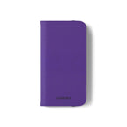 Purple Leather Flip Phone Case with Card Slots — Wallet Folio Case for iPhone