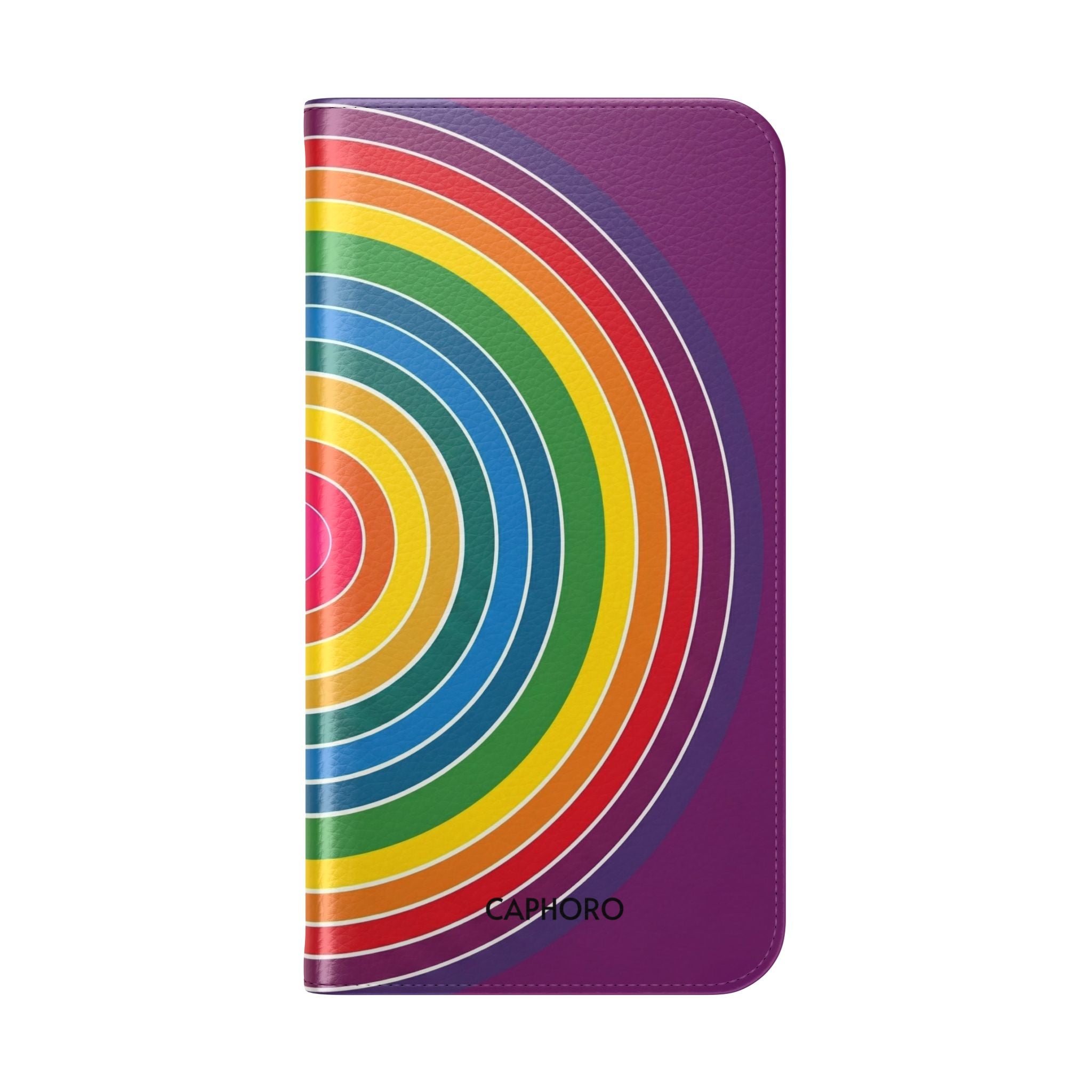 Flip Phone Case — Retro Rainbow Target Wallet Flip Case