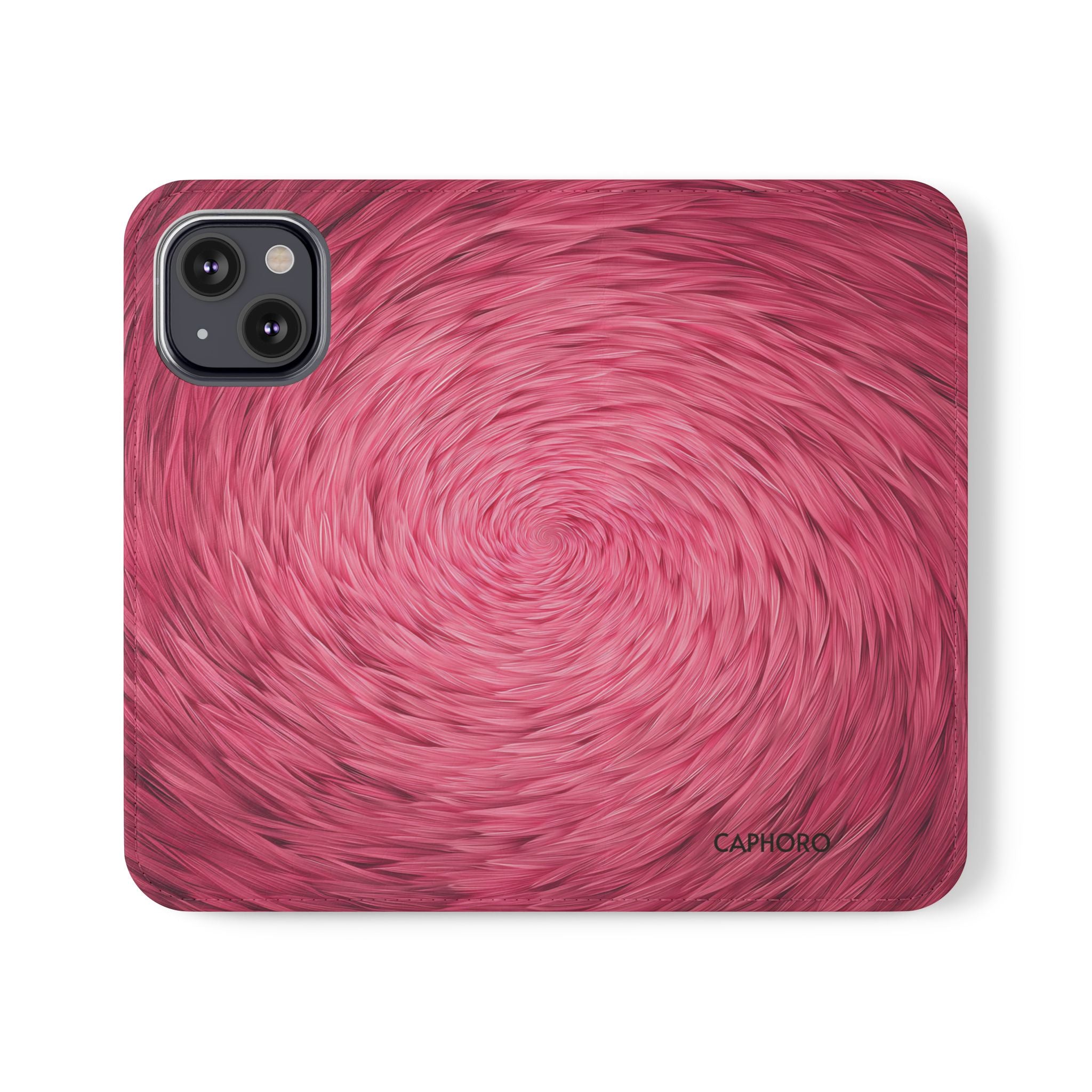Pink Swirl Fur Flip Phone Case