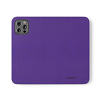 Purple Leather Flip Phone Case with Card Slots — Wallet Folio Case for iPhone