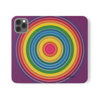 Flip Phone Case — Retro Rainbow Target Wallet Flip Case