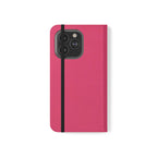 Pink Leather Flip Phone Case with Card Slots — Magnetic Wallet Cover