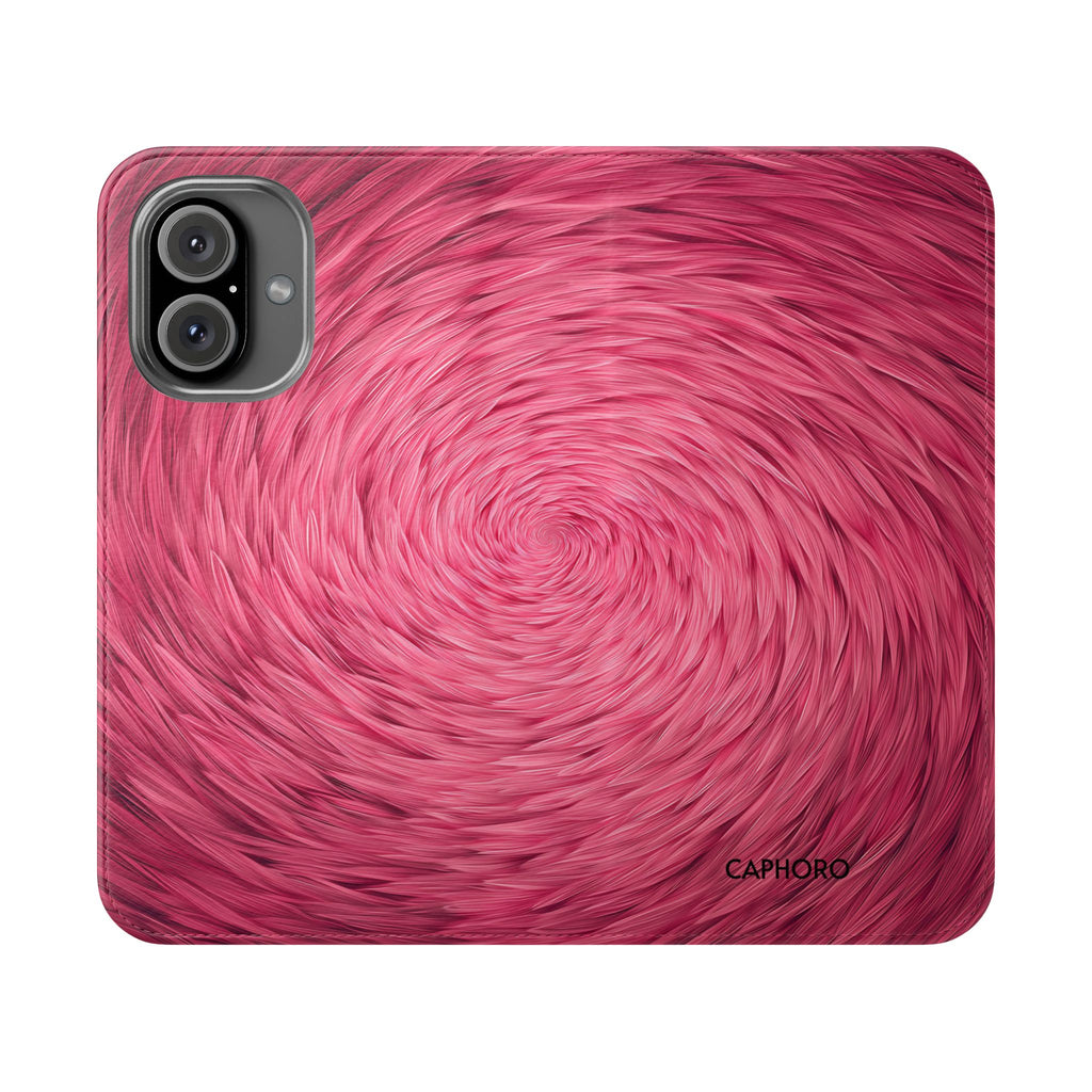 Pink Swirl Fur Flip Phone Case