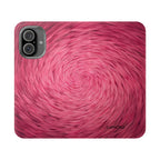 Pink Swirl Fur Flip Phone Case