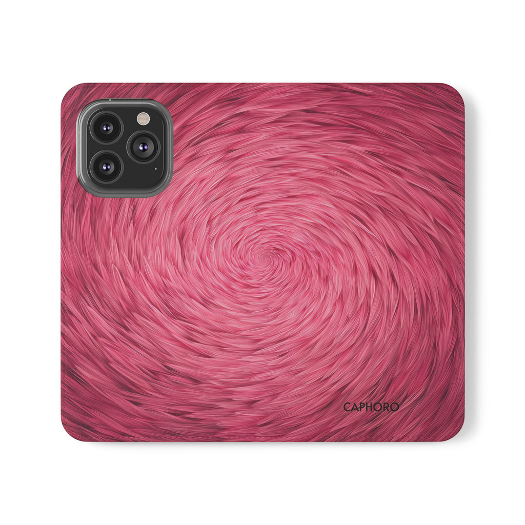 Pink Swirl Fur Flip Phone Case