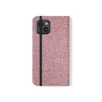 Pink Textured Leather Flip Phone Case – Card Slot Wallet Cover