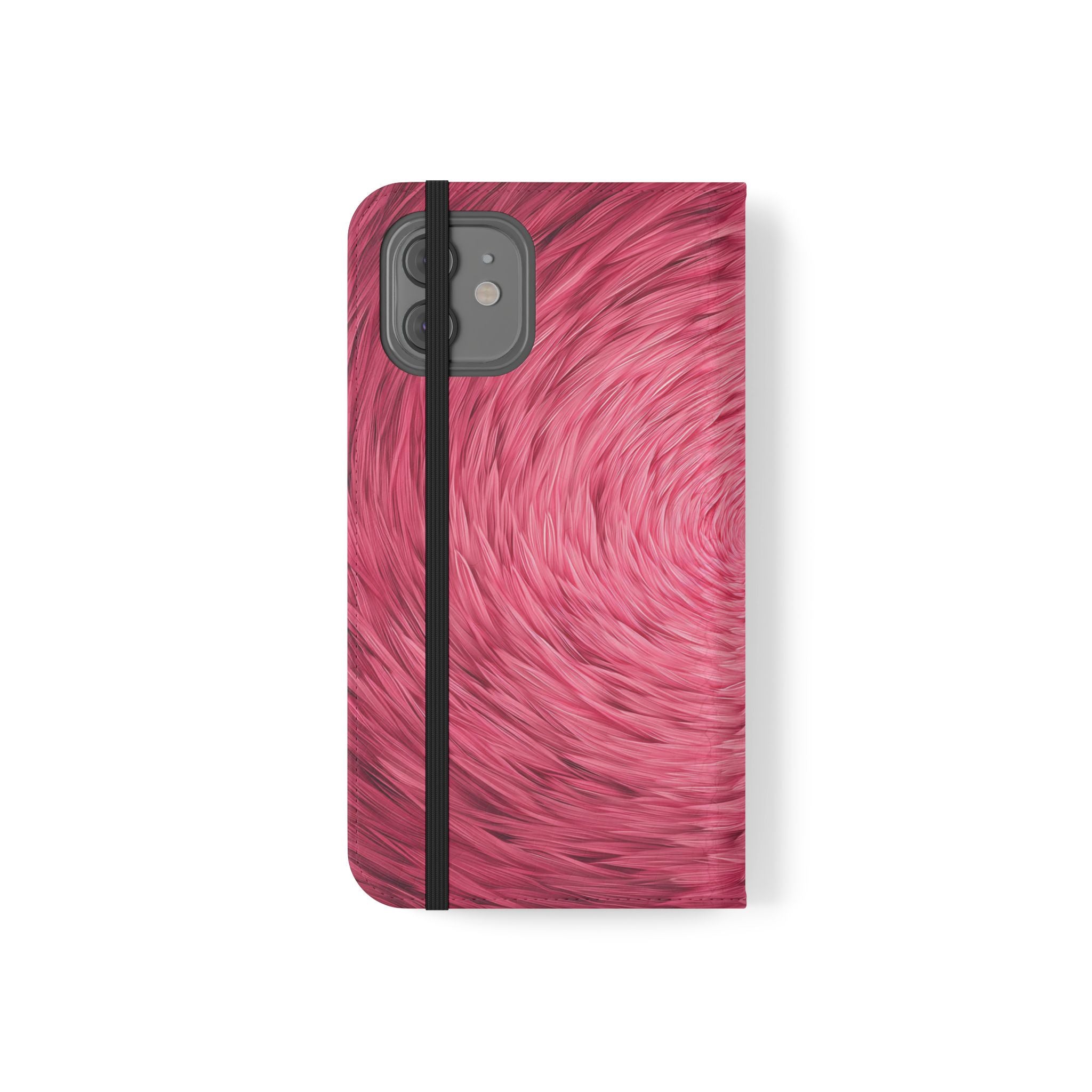 Pink Swirl Fur Flip Phone Case