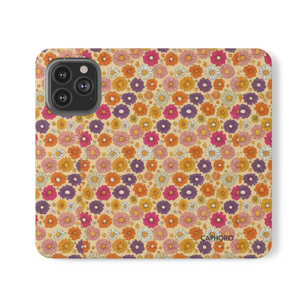 Retro Floral Flip Phone Case — Wallet Flip Case with Card Slots