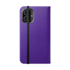 Purple Leather Flip Phone Case with Card Slots — Wallet Folio Case for iPhone