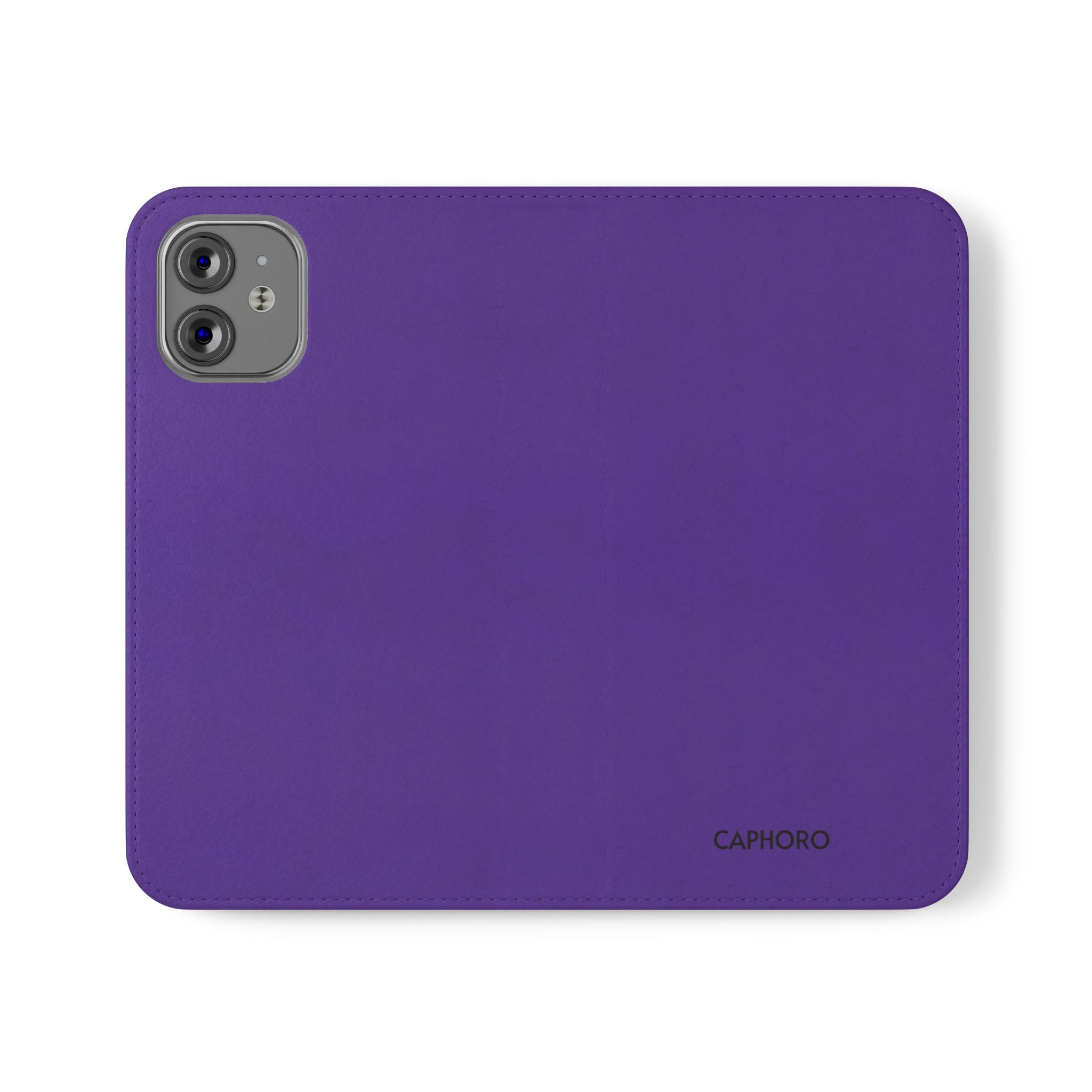 Purple Leather Flip Phone Case with Card Slots — Wallet Folio Case for iPhone