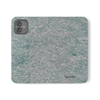 Marbled Teal Flip Phone Case — Textured Wallet Cover with Card Slots