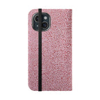 Pink Textured Leather Flip Phone Case – Card Slot Wallet Cover