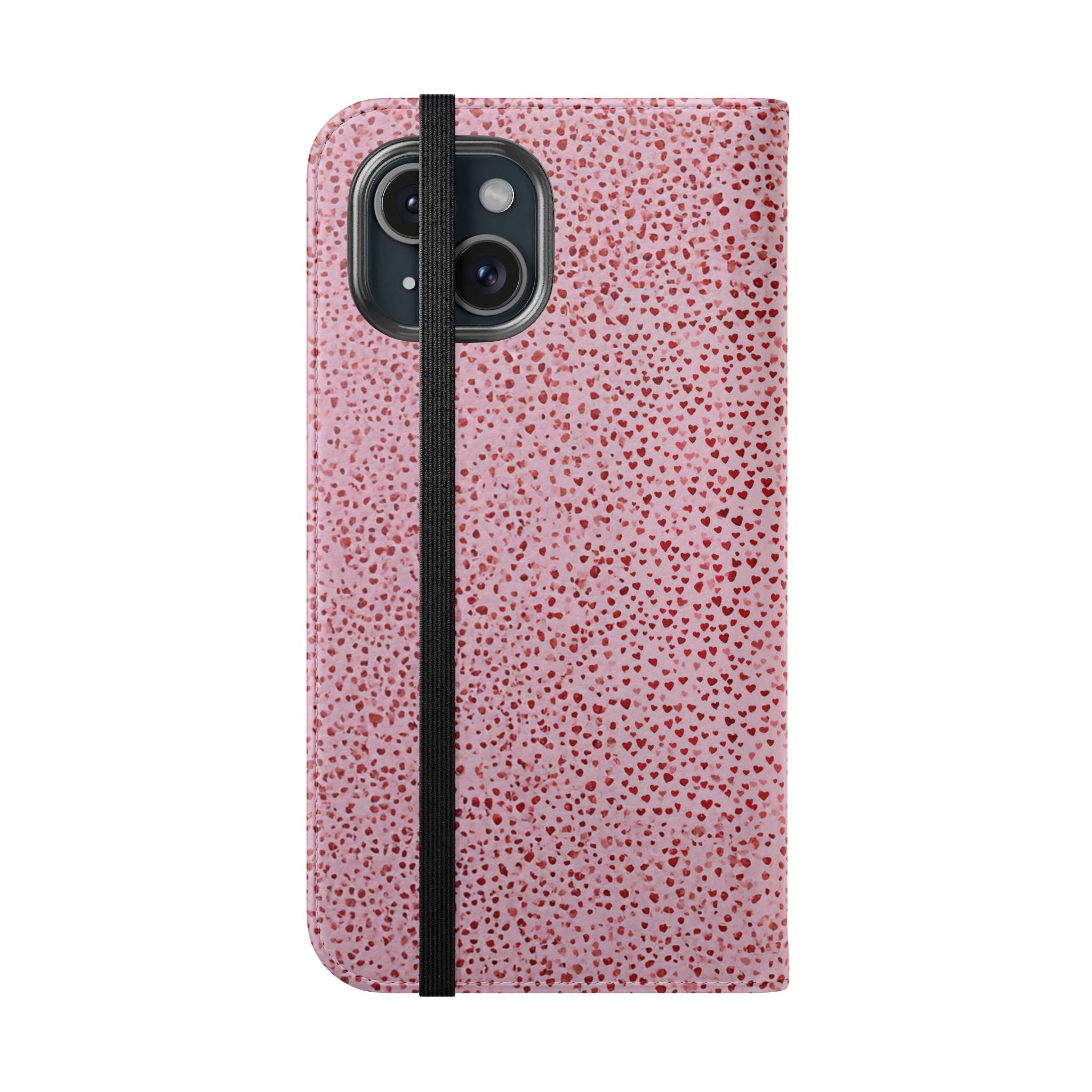 Pink Textured Leather Flip Phone Case – Card Slot Wallet Cover