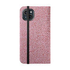 Pink Textured Leather Flip Phone Case – Card Slot Wallet Cover