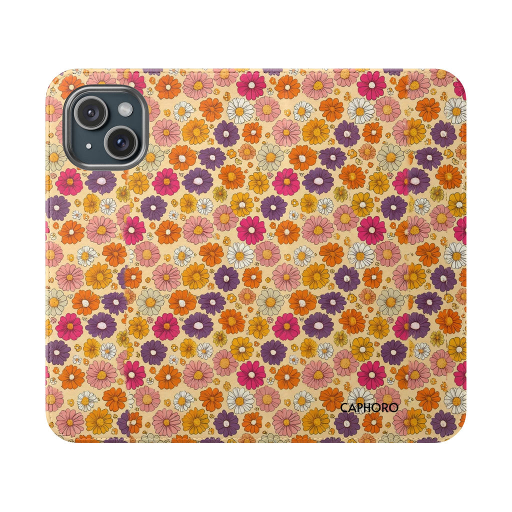 Retro Floral Flip Phone Case — Wallet Flip Case with Card Slots