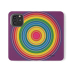 Flip Phone Case — Retro Rainbow Target Wallet Flip Case
